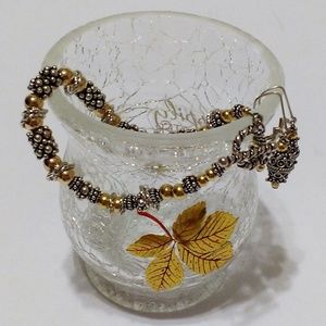 Silver and Gold Bracelet & Earring Set